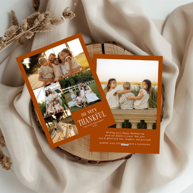 Cartão De Festividades Fotos Mínimas Muito Agradecidas Feliz Ação de Graç (Criador carregado)