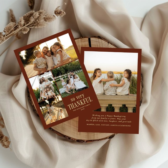 Cartão De Festividades Fotos Mínimas Muito Agradecidas Feliz Ação de Graç (Criador carregado)