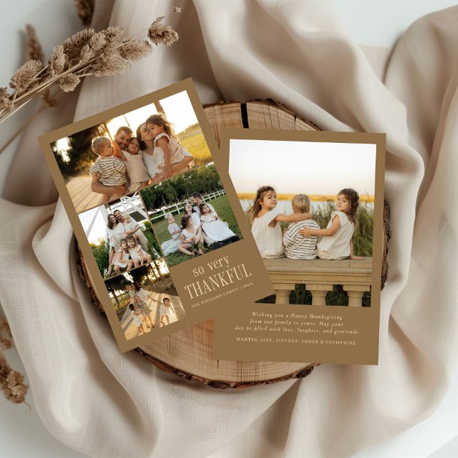 Cartão De Festividades Fotos Mínimas Muito Agradecidas Feliz Ação de Graç (Criador carregado)