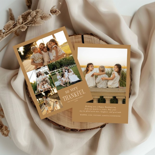 Cartão De Festividades Fotos Mínimas Muito Agradecidas Feliz Ação de Graç (Criador carregado)