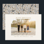 Cartão De Festividades Fotos Personalizadas Bela Botânica Cinza Elegante<br><div class="desc">Deseje Felizes Festas aos seus amigos e familiares com esses belos cartões que apresentam sua foto favorita e um lindo desenho botânico em cinza no verso.</div>