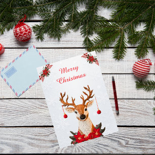Cartão De Festividades Fotos Personalizadas Bordadas Elegante Natal