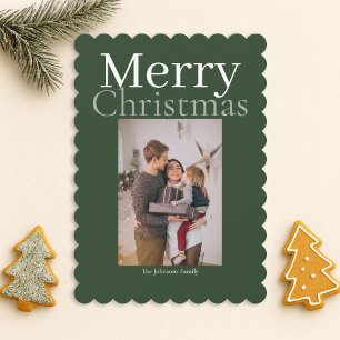 Cartão De Festividades Fotos personalizadas da família Green Felry Christ