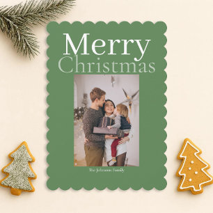 Cartão De Festividades Fotos personalizadas da família Green Felry Christ
