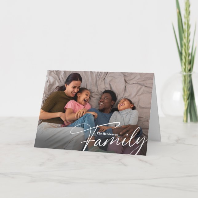 Cartão De Festividades Fotos Personalizadas de Família Simples (Frente)