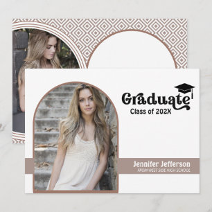 Cartão De Festividades Fotos Personalizadas de Graduação Dupla Simples