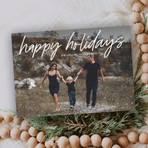 Cartão De Festividades Fotos Simples com Letreiro à Mão 2 