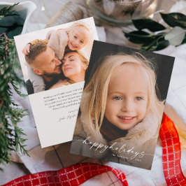 Cartão De Festividades Fotos Simples de Natal com Letra Manuscrita