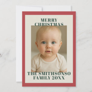 Cartão De Festividades Fotos vermelhas da Modern Sage Natal Feliz