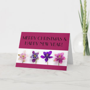 Cartão De Festividades Four Beautiful Orchid, Christmas Greeting Card