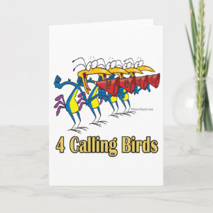 Cartão De Festividades four calling birds 4th fourth day of christmas