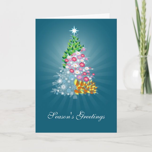 Cartão De Festividades Four Seasons Greeting Card Blue (Frente)