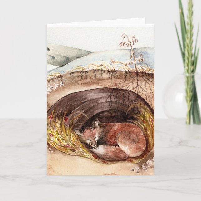 Cartão De Festividades Fox Borrow (Frente)