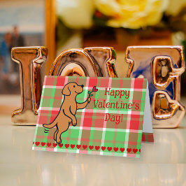 Cartão De Festividades Fox Red Labrador Pequeno Namorados de Flor do Cora