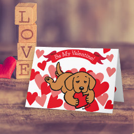 Cartão De Festividades Fox Red Labrador Puppy Chiclete Namorados do Coraç
