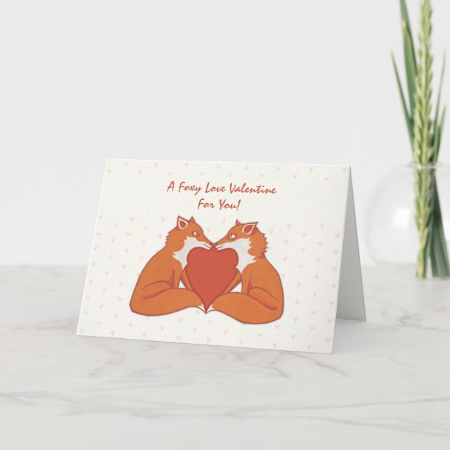 Cartão De Festividades Foxy Love brown Valentine's Card (Frente)