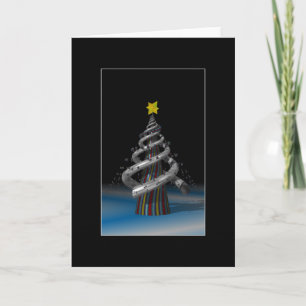 Cartão De Festividades Fractal Christmas Tree Greeting Card