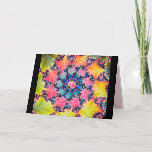 Cartão De Festividades Fractal Fantasy (card) (Frente)