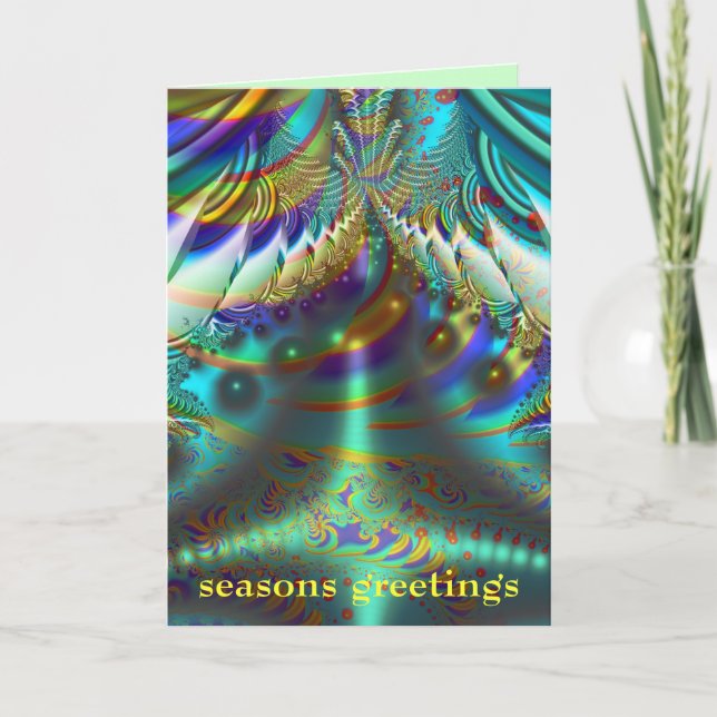 Cartão De Festividades Fractal inner worlds seasons greetings (Frente)