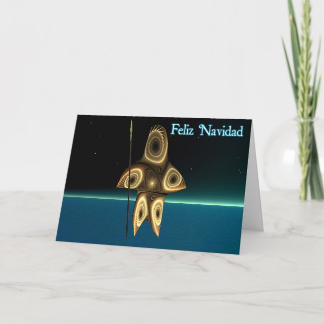 Cartão De Festividades Fractal Inuit Hunter (Frente)