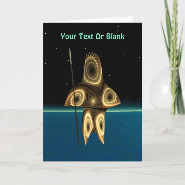 Cartão De Festividades Fractal Inuit Hunter (Frente)