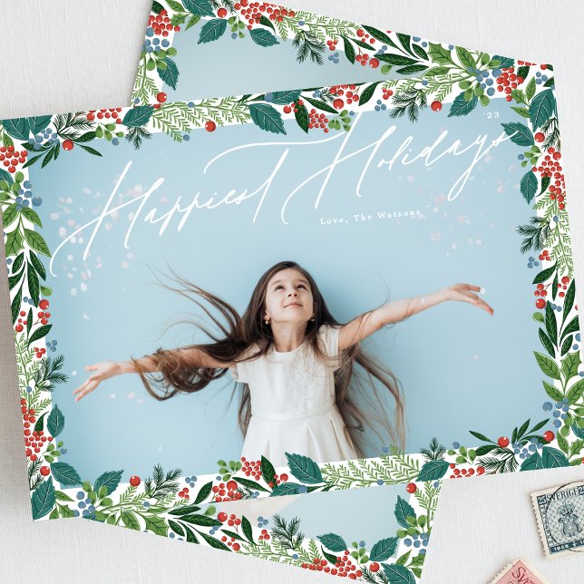 Cartão De Festividades Framboesa típica com multifoto APAIXONADA (Criador carregado)