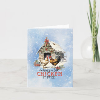 Cartão De Festividades Frango Duplamente