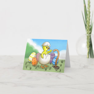 Cartão De Festividades Frango Feliz Páscoa