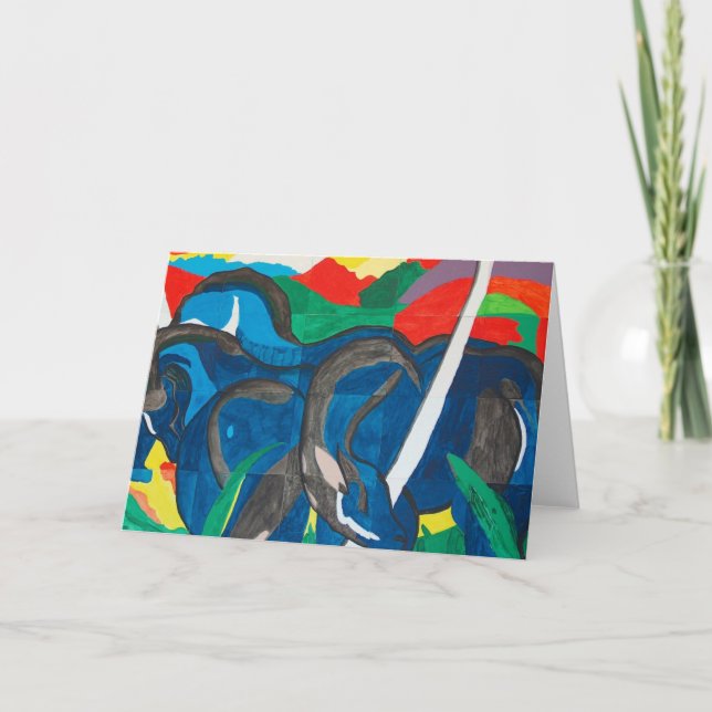 Cartão De Festividades Franz Marc - o cavalo azul (Frente)