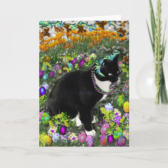 Cartão De Festividades Freckles in the Hunt for Easter Eggs (Frente)