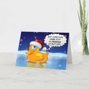 Cartão De Festividades Freezing Santa Duck