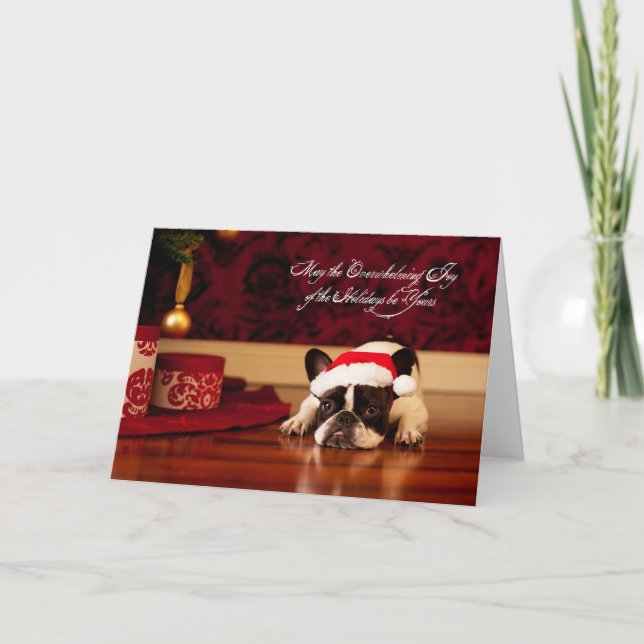 Cartão De Festividades French Bulldog Christmas Card (Frente)