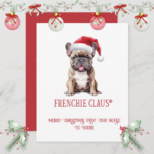 Cartão De Festividades French Bulldog Natal Caprichoso