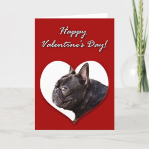 Cartão De Festividades French bulldog Valentines Day Card