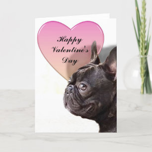 Cartão De Festividades French bulldog Valentines Day Card