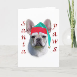 Cartão De Festividades French Bulldog (wht) Santa Paws