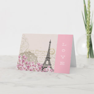 Cartão De Festividades French Eiffel Tower Valentine Card