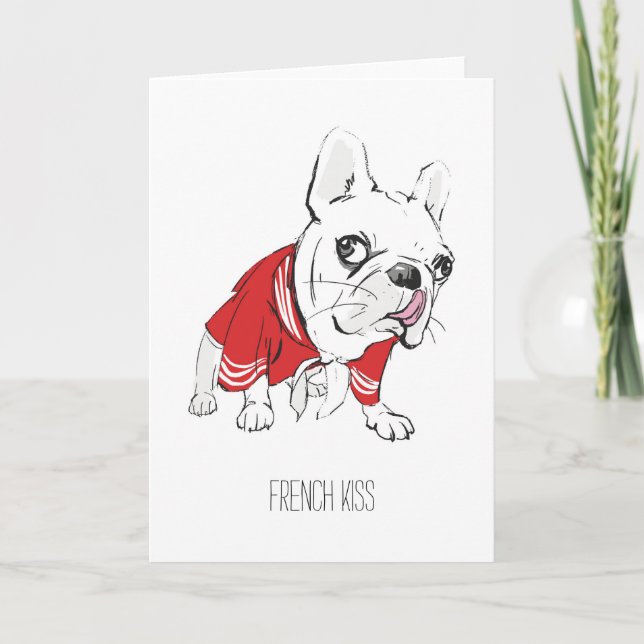 Cartão De Festividades "French Kiss" Valentine's Day Card (Frente)