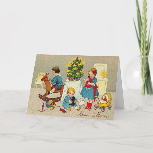 Cartão De Festividades French, New Year, Bonne Annee, Children, France (Frente)