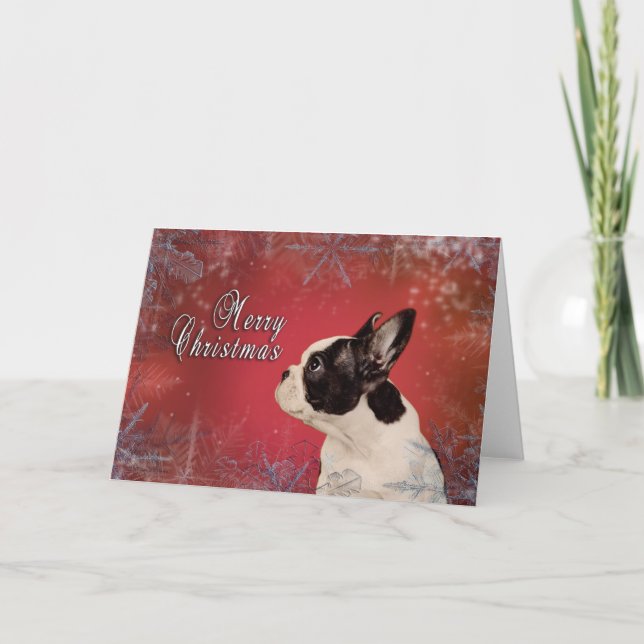Cartão De Festividades Frenchie Christmas card (Frente)