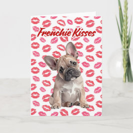 Cartão De Festividades Frenchie Kisses French Bulldog Valentines Day Card