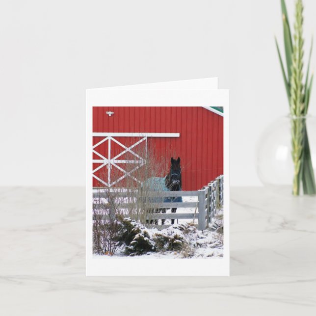 Cartão De Festividades Fresian in the Snow (Frente)