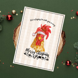 Cartão De Festividades Fried Chicken Pun Engraçado Feliz Natal
