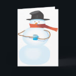 Cartão De Festividades Frio Snowman<br><div class="desc">Frio Snowman Adicione a cor de fundo da sua escolha!</div>