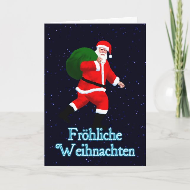 Cartão De Festividades Froehliche Weihnachten - Papai Noel (Frente)