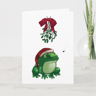 Cartão De Festividades Frog Under Mistletoe