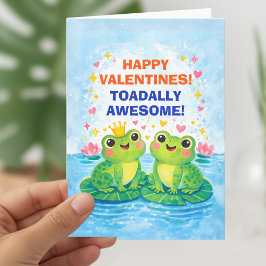 Cartão De Festividades Frogs With a Tiny Crown Valentine
