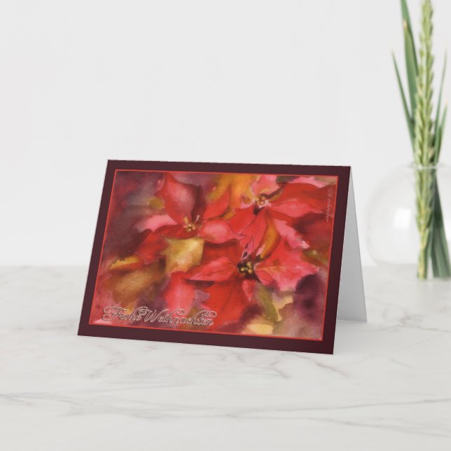 Cartão De Festividades Frohe Weihnachten, Feliz Natal no alemão, (Frente)