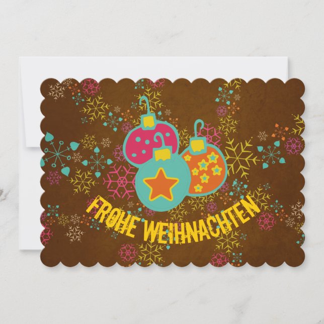 Cartão De Festividades Frohe Weihnachten Ornaments Holidays Card (Frente)