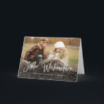 Cartão De Festividades Frohe Weihnachten | Weihnachtskarte<br><div class="desc">Weihnachtskarte mit Foto und Schnee Design</div>